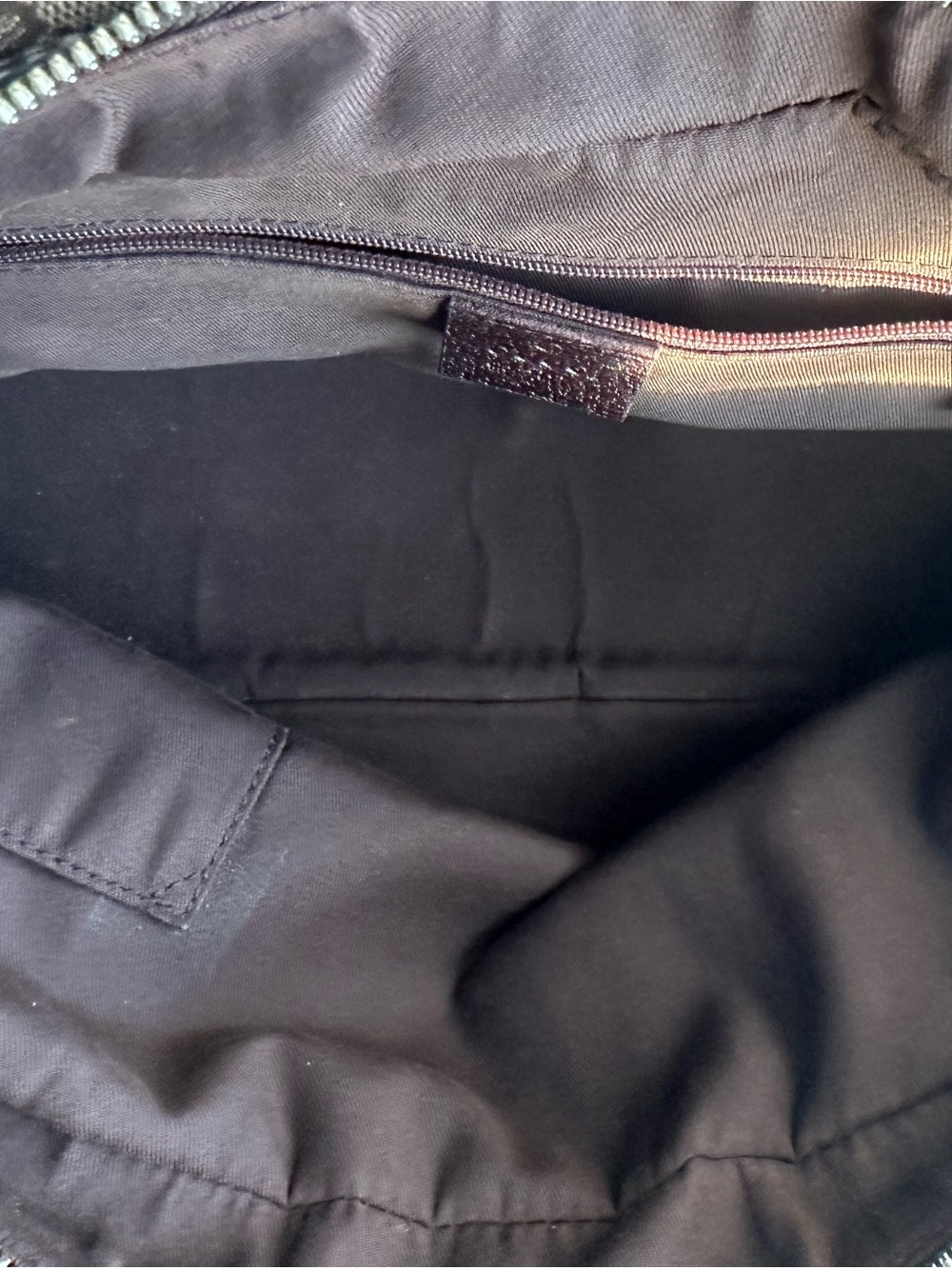 Gucci Princy Beige Monogram Canvas Shoulder Bag with Brown Trim and Web Stripe - Picture 16 of 16